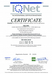 Сертификат IQNet ISO 9001 : 2015 CEA